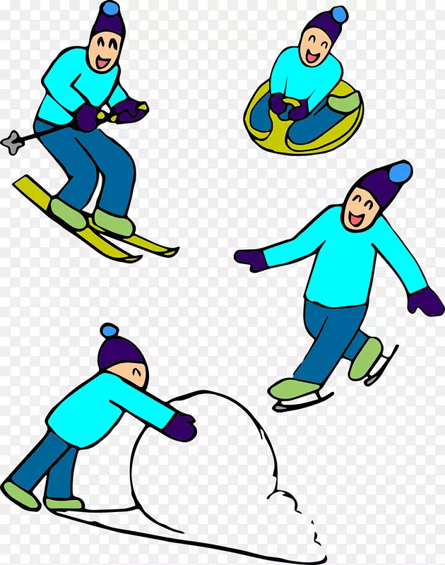 滑冰、冬季运动、滑雪、剪贴画、滑雪
