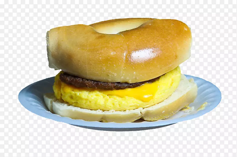 芝士汉堡百吉饼早餐三明治麦格理百吉饼