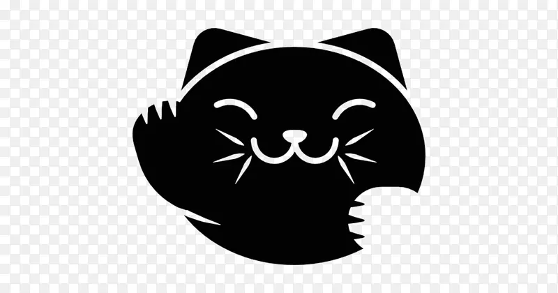胡须黑猫徽标电脑图标-猫