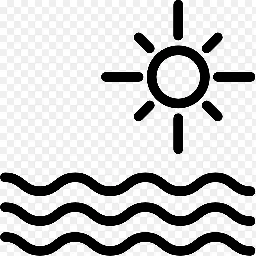 计算机图标-太阳和海洋