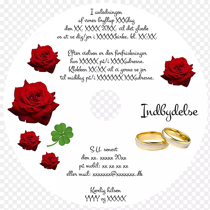 花园玫瑰喜欢结婚戒指花型贺卡和便笺结婚戒指