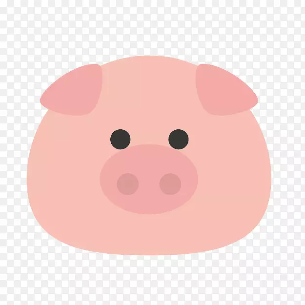 猪卡通粉红鼻猪