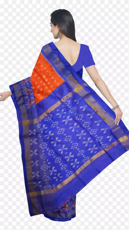 桑树丝绸sari ikat纺织品.Sree边界