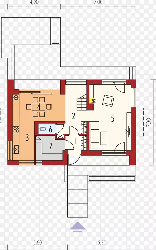 平面图房屋平方米起居室