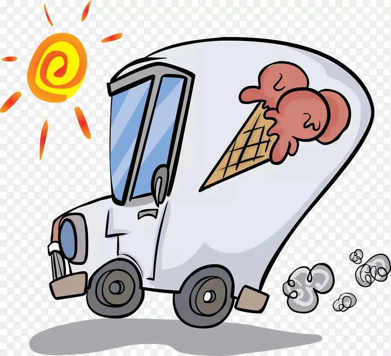 冰淇淋锥车冰淇淋车t恤冰淇淋