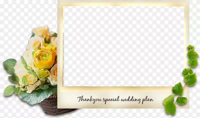 花型设计画框字体-谢谢婚礼