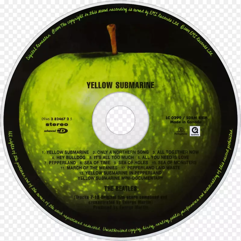 披头士乐队的盒子把披头士乐队设置在单修道院路苹果唱片-黄色潜水艇