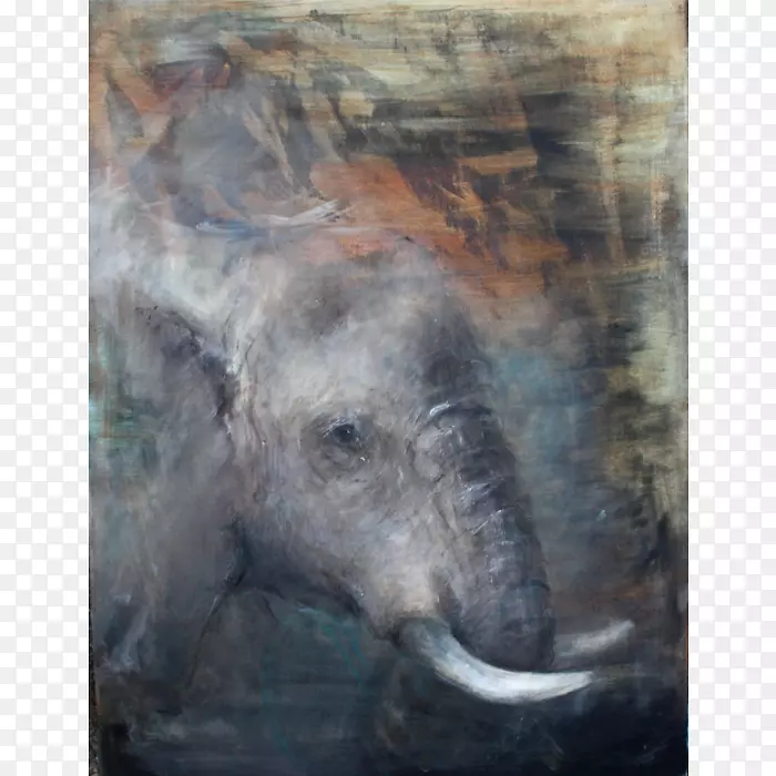 印度象非洲象画野生动物画