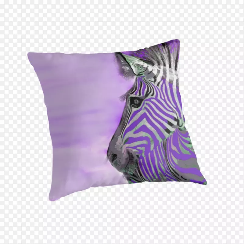 扔枕头垫帆布印花紫色枕头