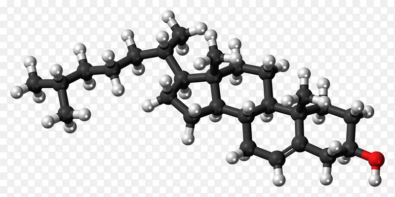 胆固醇球棒模型PubChem帕金森病分子-胆固醇