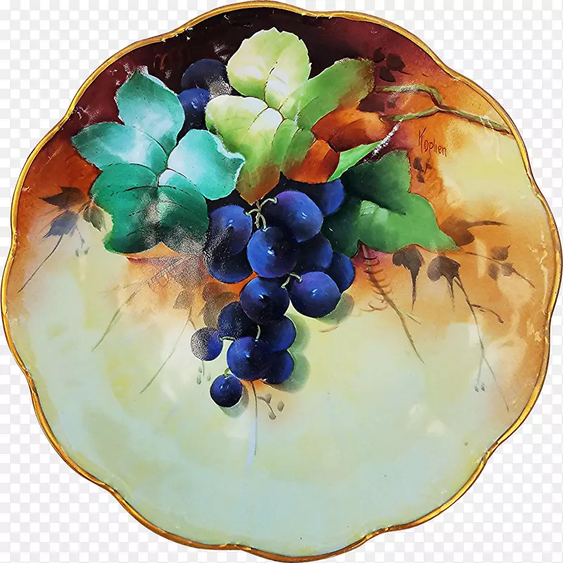葡萄陶瓷盘-葡萄