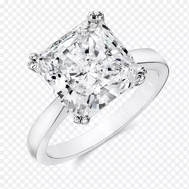 钻石耳环结婚戒指订婚戒指-公主剪裁