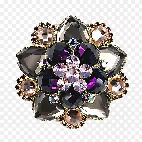 紫水晶胸针钻石首饰