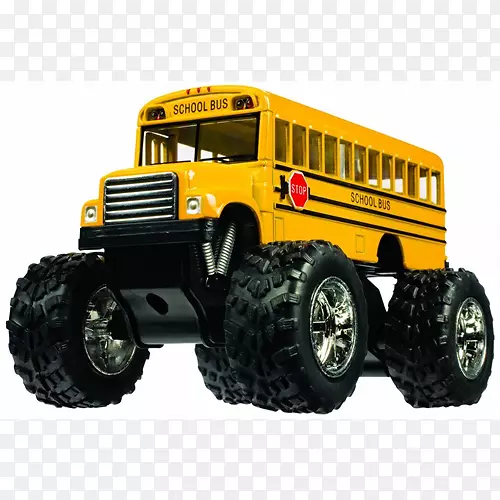 校车黄色怪物卡车压铸玩具巴士