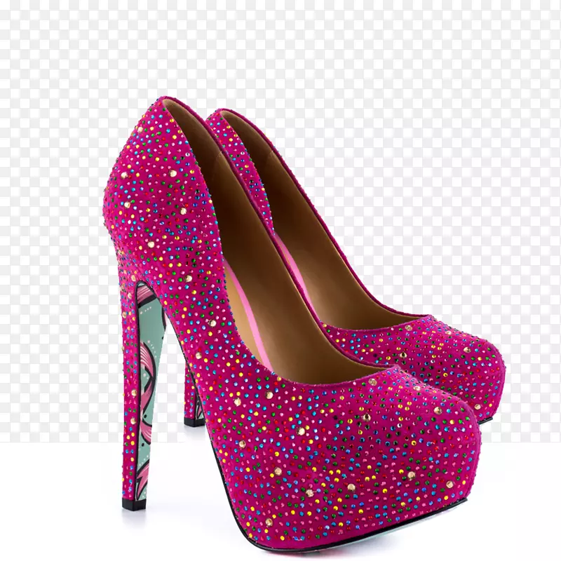 鞋跟粉红m型设计