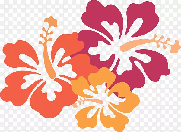 夏威夷花芙蓉剪贴画木槿画