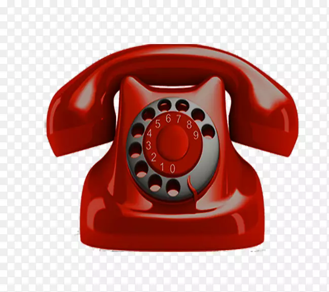 电话号码家庭和商务电话旋转式拨号-红色电话