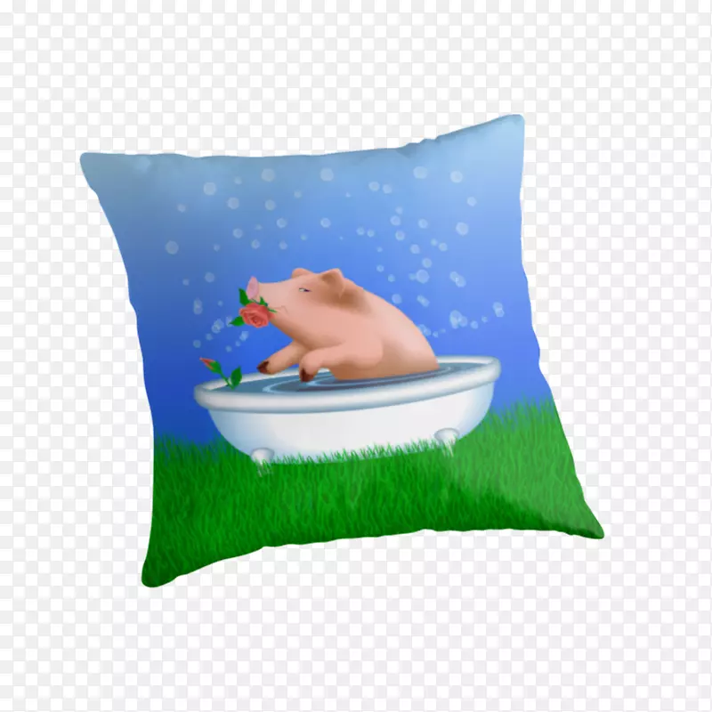垫抛枕头绿松石-洗个澡