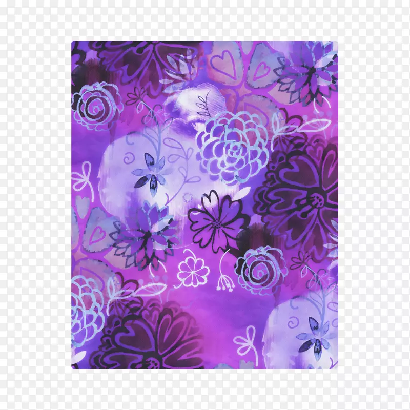 花瓣紫罗兰水彩画视觉艺术壁纸-全印