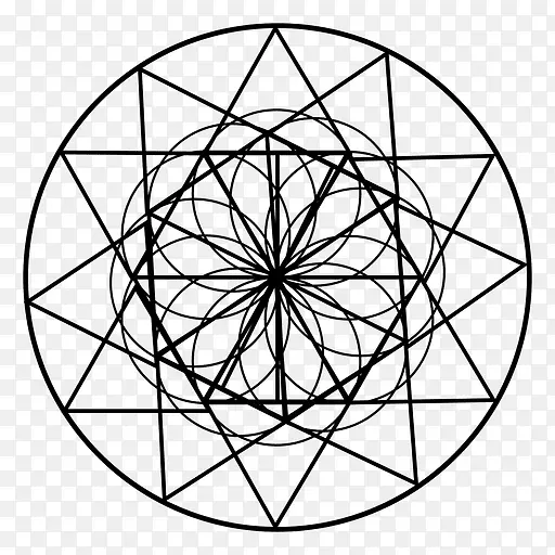 神圣几何学曼陀罗重叠圆网格圆