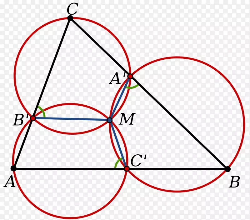 Miquel定理圆三角形点圆