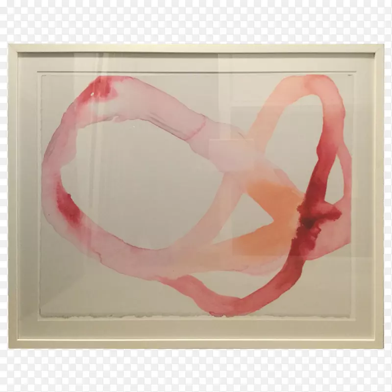 画框艺术粉红m长方形下巴-放松水彩