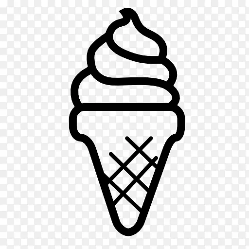 冰淇淋圆锥形圣代冰淇淋