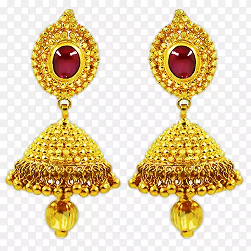 巴图拉·普拉亚格·纳拉扬珠宝商红宝石耳环珠宝金-红宝石