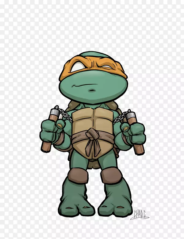 米开朗基罗莱昂纳多四月奥尼尔变异型忍者海龟画-人