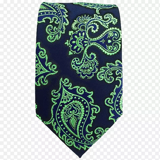 佩斯利领带绿色真丝绸领带蓝色