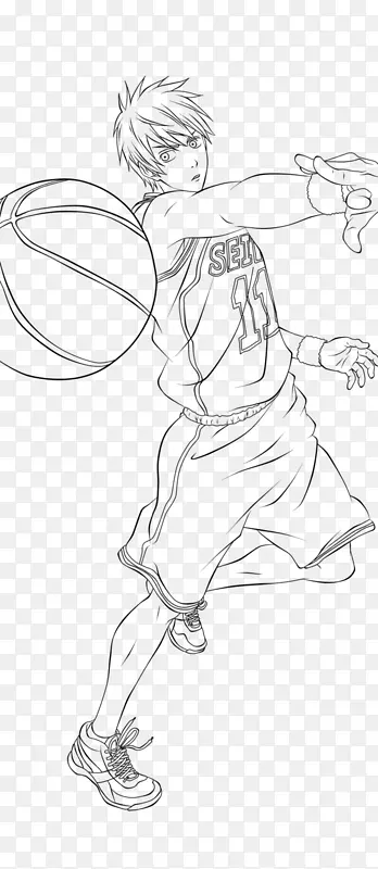 seijūr rō明石黑子的篮球线条艺术素描