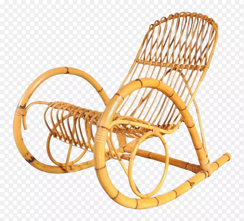藤条摇椅、柳条坐垫