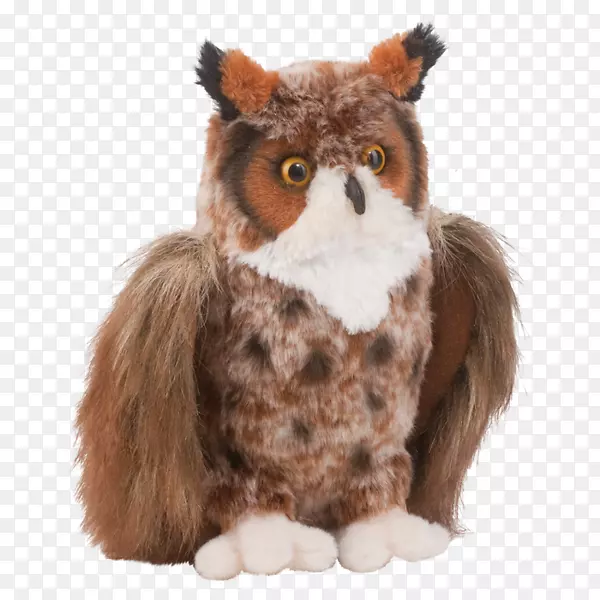 大角猫头鹰填充动物&可爱的毛绒猫头鹰玩具