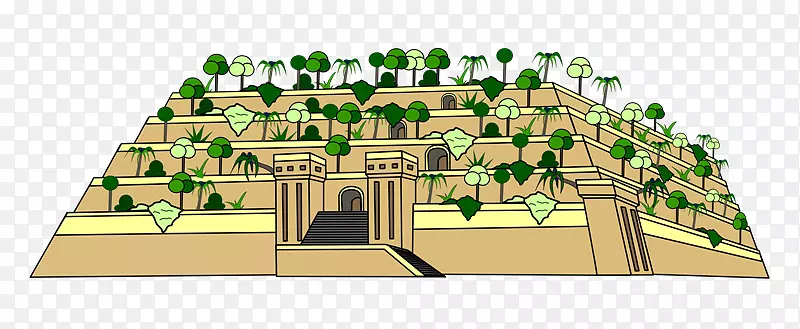 巴比伦的悬挂花园古代世界的七大奇迹剪贴画-古代世界的七大奇迹