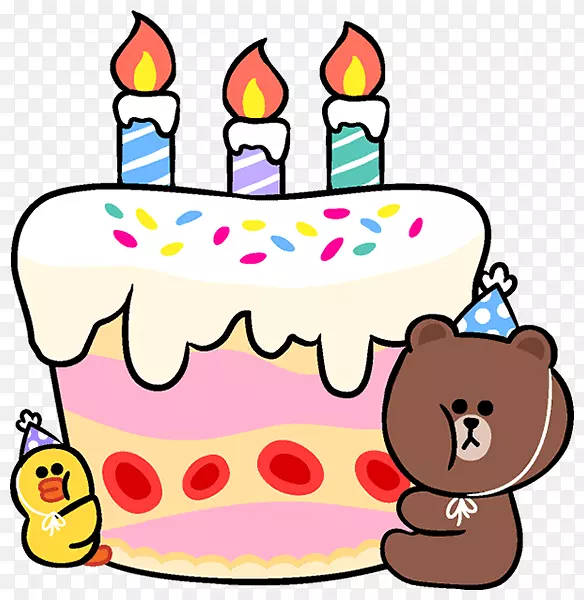 生日蛋糕线朋友聚会剪贴画-生日