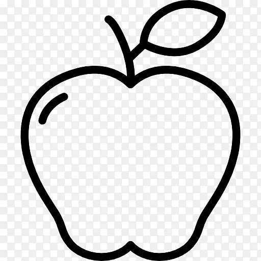 绘制苹果水果食品-苹果与蠕虫
