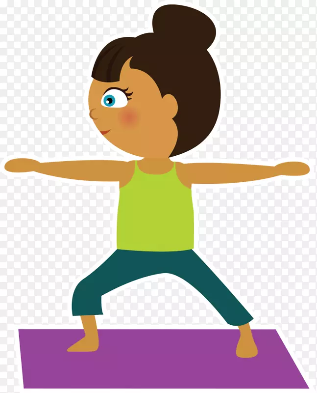 瑜伽儿童剪贴画-瑜伽