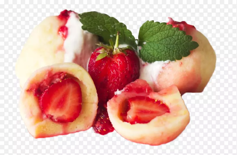 草莓奶油冷冻甜点风味装饰-草莓