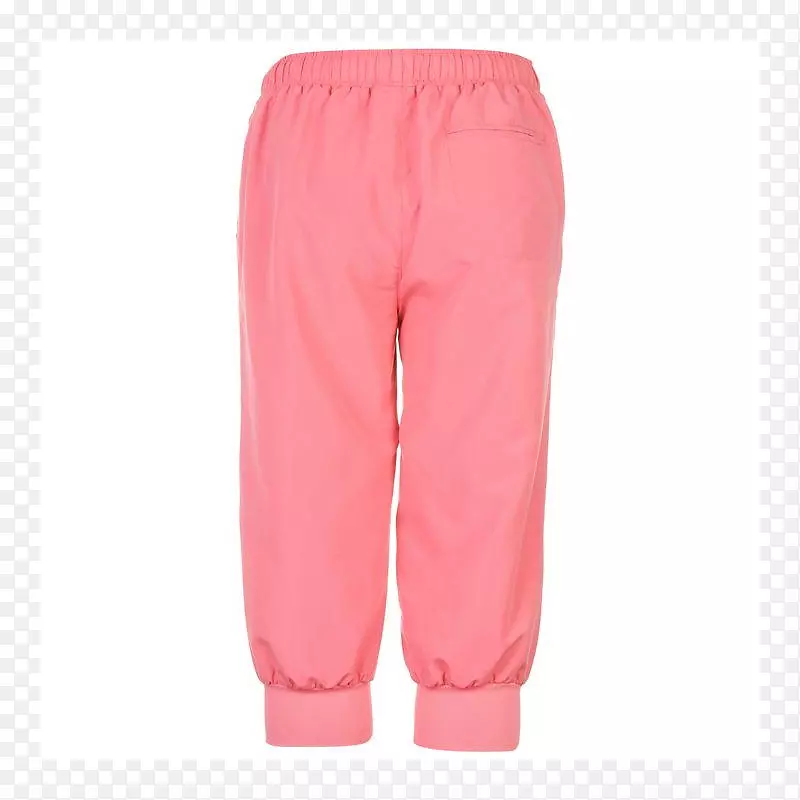 腰部粉红m裤-四分之三长裤