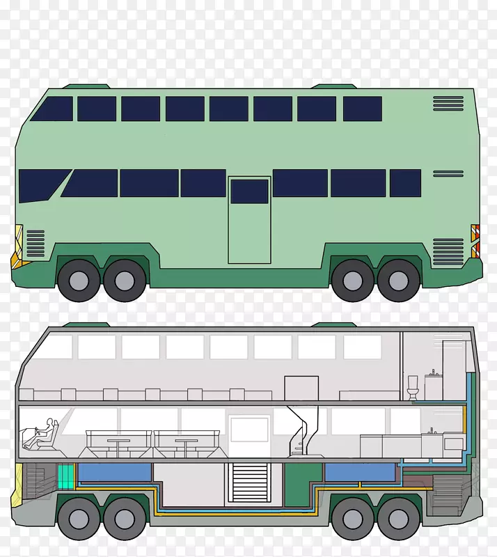 双层巴士客车蓝图-双层巴士