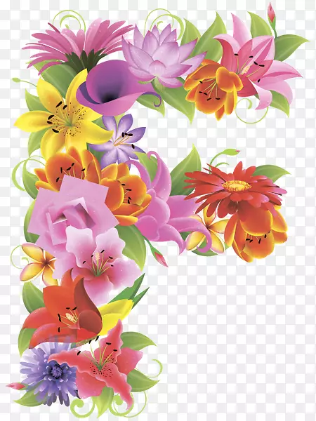 花卉设计-字母表-花卉