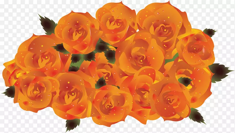 花园玫瑰橙色花瓣剪贴画-橙色