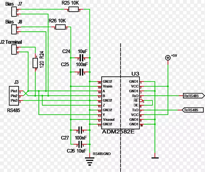 RS-485电阻电气终端通信协议串行外围接口总线隔离