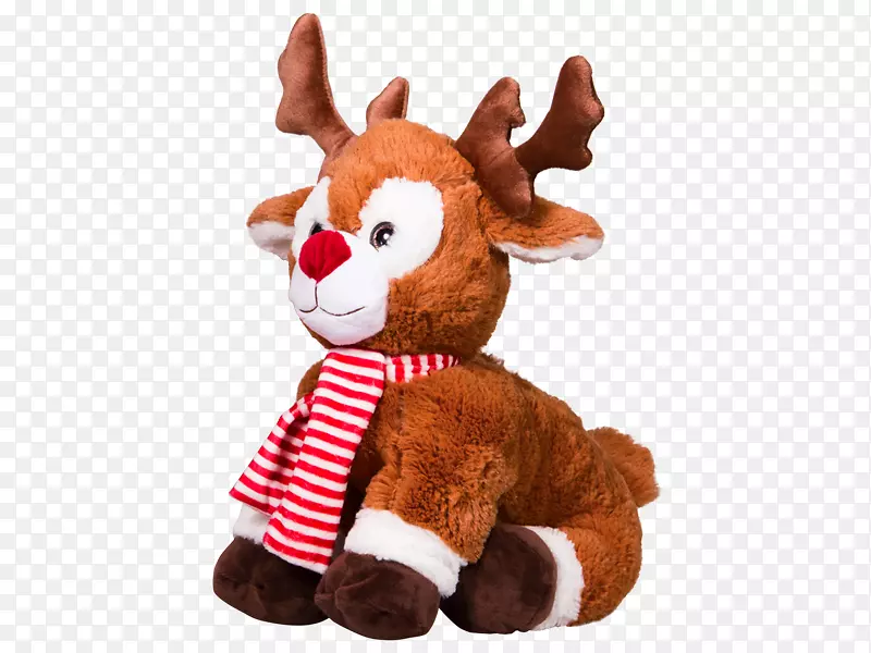 驯鹿毛绒玩具&可爱的玩具，圣诞装饰品，长毛绒-驯鹿