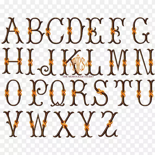 卷笔画字体字母大小写字母字体-泰晤士河