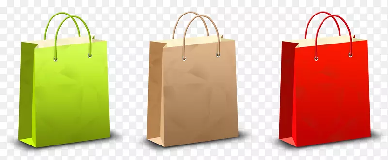 纸袋购物袋和手推车袋