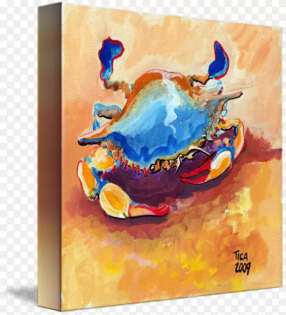 现代艺术螃蟹水彩画-螃蟹
