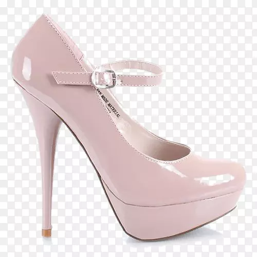 粉红色m跟凉鞋-玛丽简