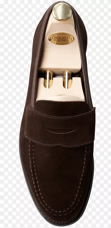 滑动鞋绒面革Crockett&Jones连衣裙鞋-固特异焊缝