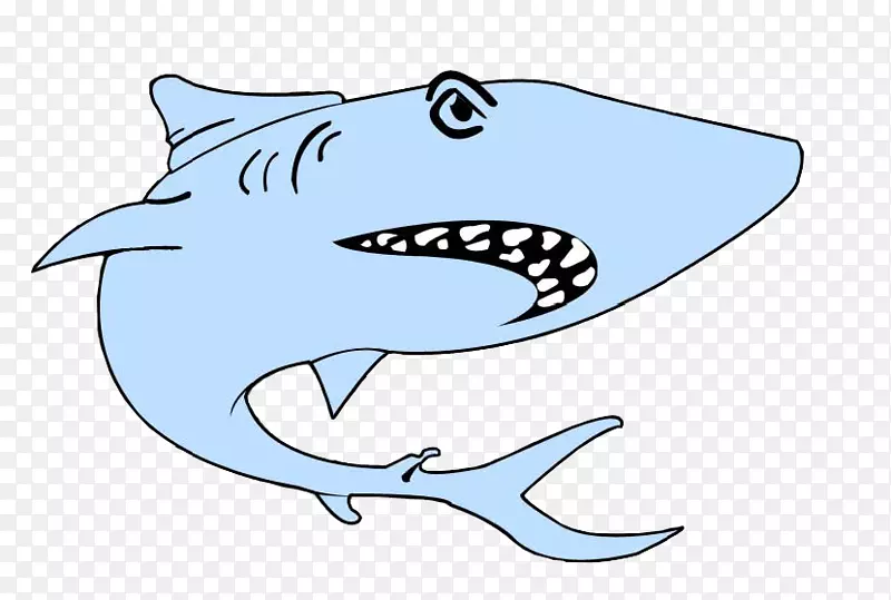 鲨鱼线艺术海洋剪贴画-鲨鱼
